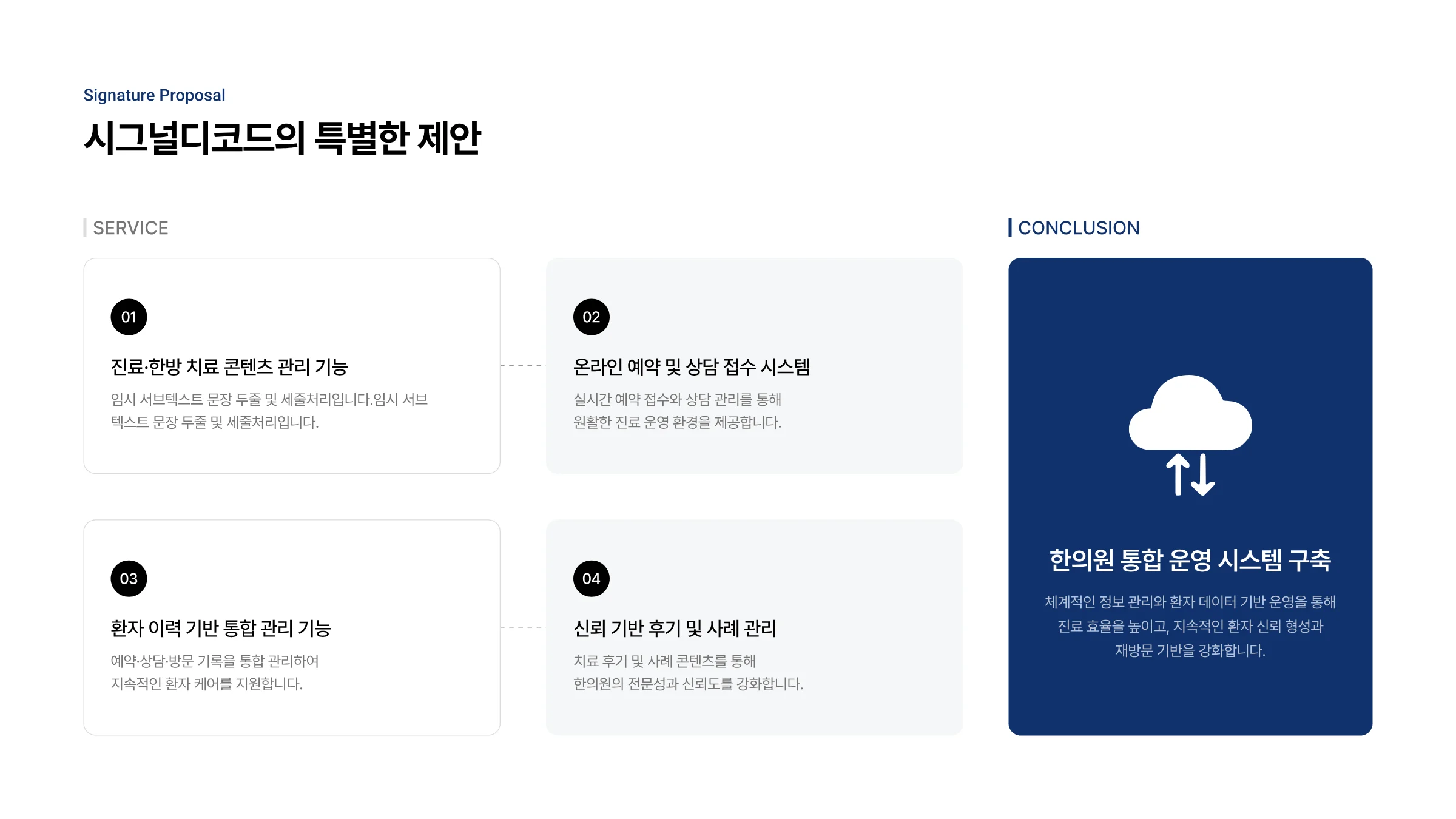 한의원 통합 웹 플랫폼 구축 2페이지